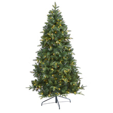 Load image into Gallery viewer, 6&#39; Grand Teton Spruce Flat Back Artificial Christmas Tree w180 Clear LED Lights
