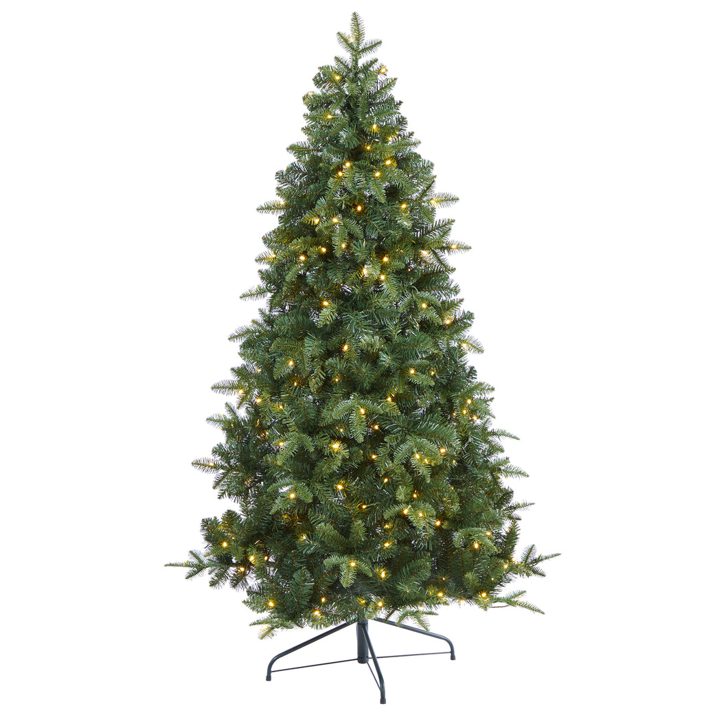 6' Grand Teton Spruce Flat Back Artificial Christmas Tree w180 Clear LED Lights