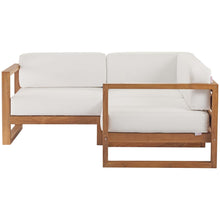 Load image into Gallery viewer, Upland 3-Piece Outdoor Patio Teak Wood Sectional Sofa Set by Modway
