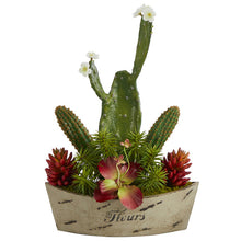 Load image into Gallery viewer, 24&quot; Mixed Succulent Artificial Plant in Decorative Planter
