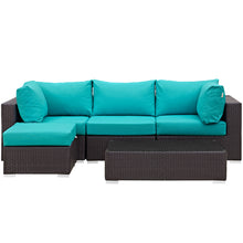 Load image into Gallery viewer, Convene 5 Piece Sectional Set in Espresso Turquoise
