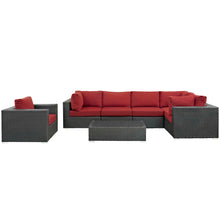 Load image into Gallery viewer, Sojourn 7 Piece Outdoor Patio Sunbrella¨ Sectional Set by Modway
