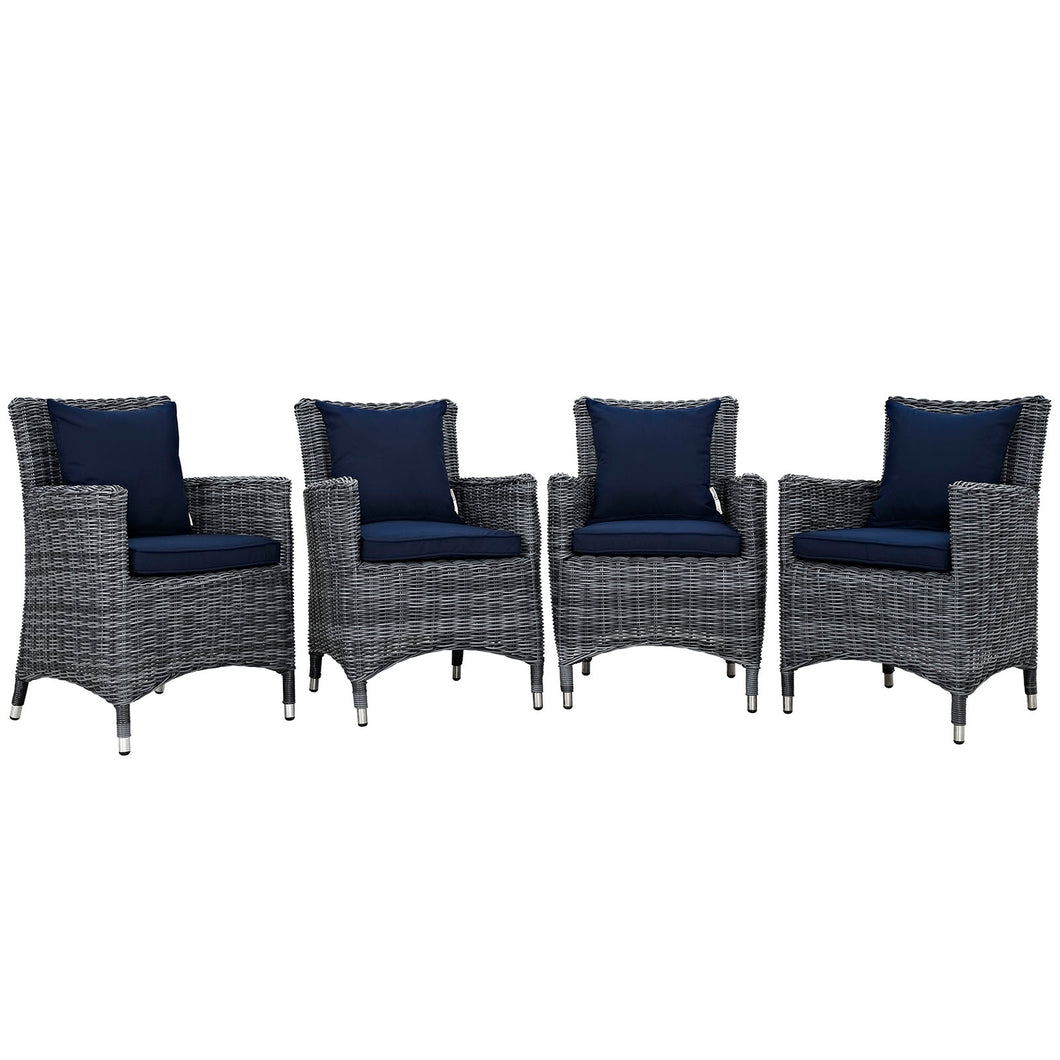 Summon 4 Piece Outdoor Patio Sunbrella¨ Dining Set by Modway