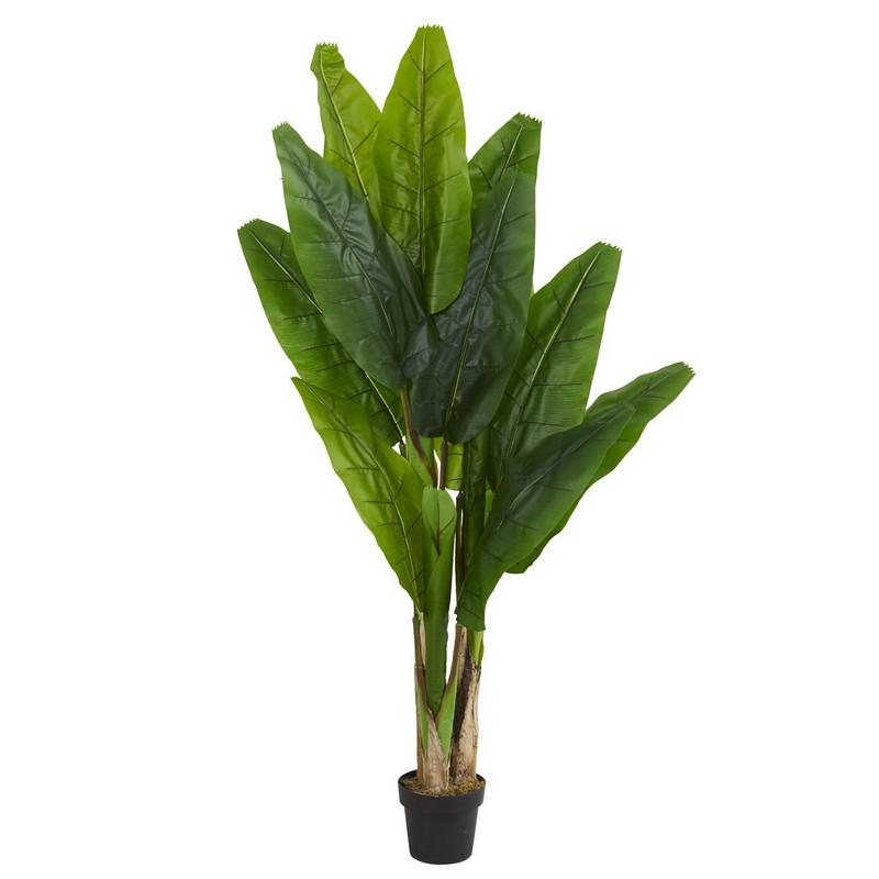6' Triple Stalk Banana Artificial Tree