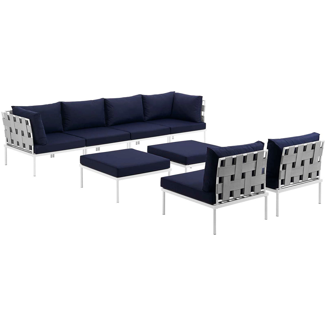 Harmony 8 Piece Outdoor Patio Aluminum Sectional Sofa Set by Modway