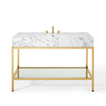 Load image into Gallery viewer, Kingsley 50&quot; Gold Stainless Steel Bathroom Vanity by Modway
