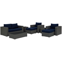 Load image into Gallery viewer, Sojourn 8 Piece Outdoor Patio Sunbrella¨ Sectional Set by Modway
