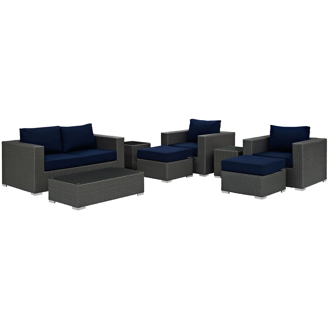 Sojourn 8 Piece Outdoor Patio Sunbrella¨ Sectional Set by Modway