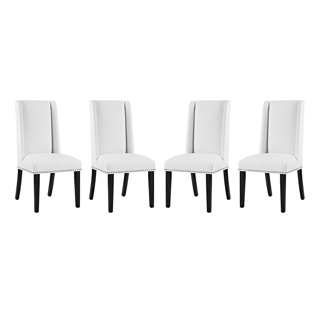Baron Vinyl Dining Chair Set of 4 by Modway