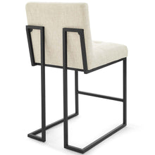Load image into Gallery viewer, Privy Black Stainless Steel Upholstered Fabric Counter Stool Set of 2 by Modway
