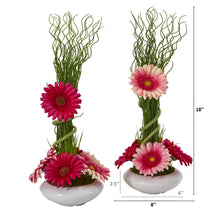 Load image into Gallery viewer, 11&quot; Rose Artificial Arrangement in Glass Vase (Set of 2)
