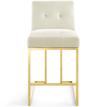 Load image into Gallery viewer, Privy Gold Stainless Steel Performance Velvet Counter Stool by Modway
