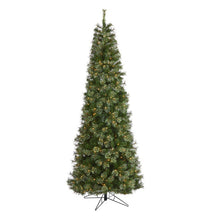 Load image into Gallery viewer, 9&#39; Cashmere Slim Artificial Christmas Tree with 550 Warm White Lights
