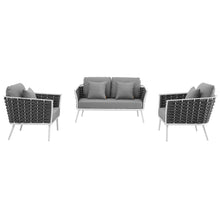 Load image into Gallery viewer, Stance 3 Piece Outdoor Patio Aluminum Sectional Sofa Set by Modway

