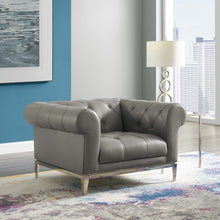 Load image into Gallery viewer, Idyll Tufted Button Upholstered Leather Chesterfield Armchair by Modway
