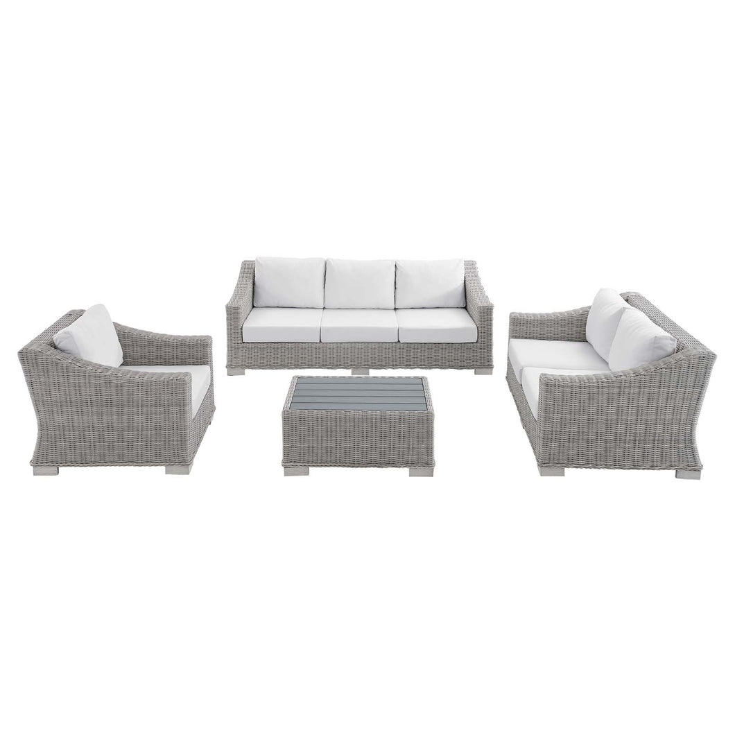 Conway 4-Piece Sunbrella¨ Outdoor Patio Wicker Rattan Furniture Set by Modway