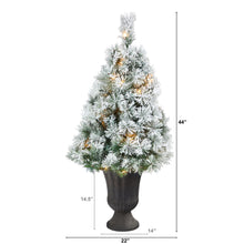 Load image into Gallery viewer, 44&#39; Flocked Oregon Pine Artificial Christmas Tree w/ 50 Clear Lights
