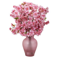 Load image into Gallery viewer, 18&quot; Cherry Blossom Artificial Arrangement in Rose Colored Vase
