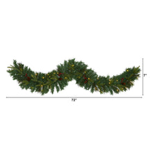 Load image into Gallery viewer, 6&#39; Mixed Pine Artificial Christmas Garland w/ 35 Clear LED Lights
