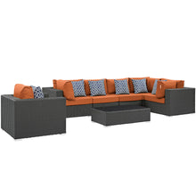 Load image into Gallery viewer, Sojourn 7 Piece Outdoor Patio Sunbrella¨ Sectional Set by Modway
