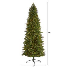 Load image into Gallery viewer, 9' Slim West Virginia Mountain Pine Artificial Christmas Tree w600 Clear Lights
