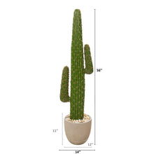 Load image into Gallery viewer, 56&quot; Cactus Artificial Plant in Sandstone Planter
