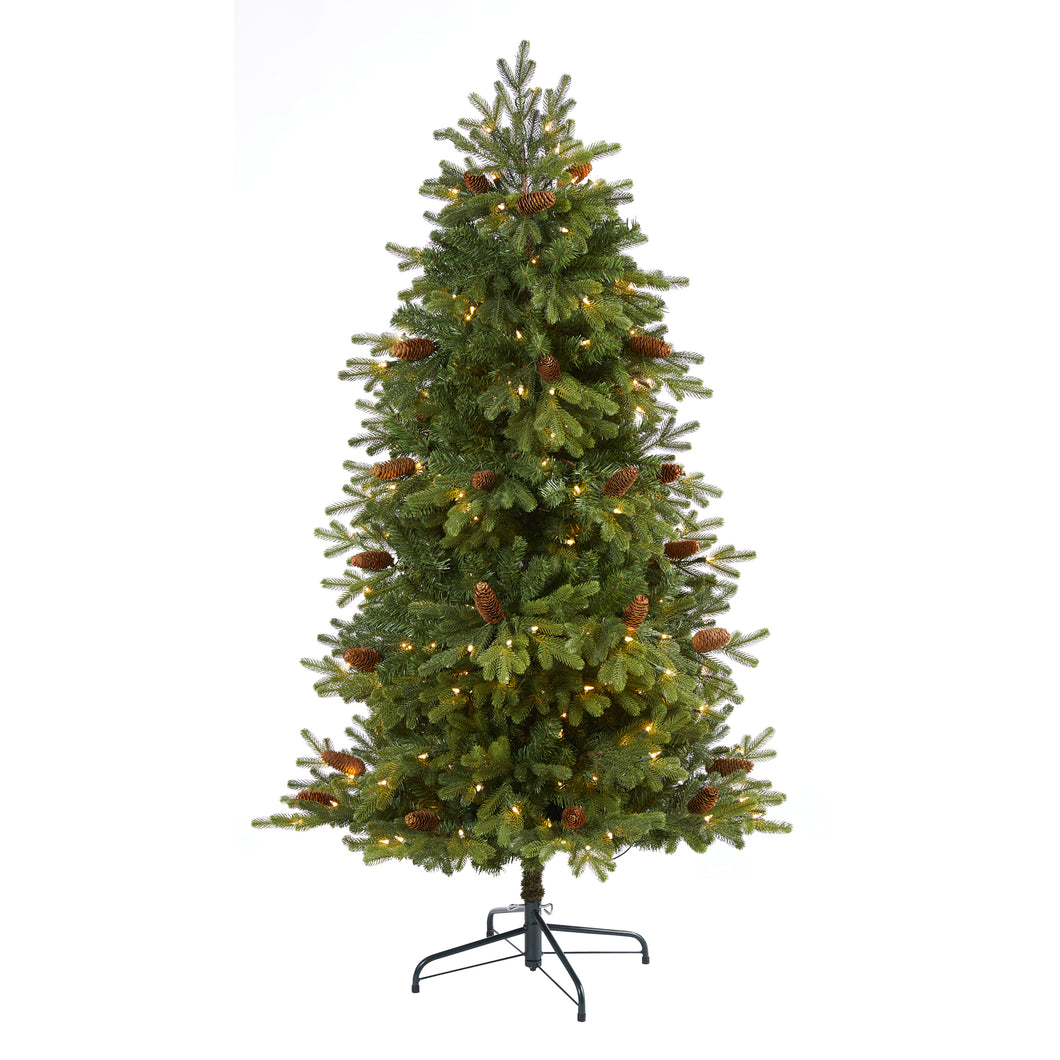 5.5' Yukon Mountain Fir Artificial Christmas Tree with 250 Clear Lights
