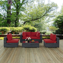 Load image into Gallery viewer, Summon 5 Piece Outdoor Patio Sunbrella¨ Sectional Set by Modway
