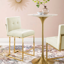 Load image into Gallery viewer, Privy Gold Stainless Steel Performance Velvet Counter Stool by Modway
