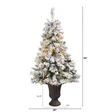 Load image into Gallery viewer, 4.5&#39; Flocked White River Mountain Pine Artificial Christmas Tree w/ Pinecones
