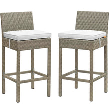 Load image into Gallery viewer, Conduit Outdoor Patio Wicker Rattan Bar Stool Set of 2 by Modway
