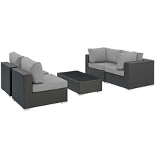 Load image into Gallery viewer, Sojourn 5 Piece Outdoor Patio Sunbrella¨ Sectional Set by Modway
