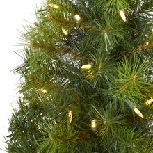 Load image into Gallery viewer, 4&#39; Green Valley Pine Artificial Christmas Tree w/ 100 Warm White LED Lights
