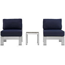 Load image into Gallery viewer, Shore 3 Piece Outdoor Patio Aluminum Sectional Sofa Set by Modway
