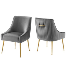 Load image into Gallery viewer, Discern Pleated Back Upholstered Performance Velvet Dining Chair Set of 2 by Modway
