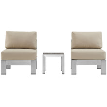 Load image into Gallery viewer, Shore 3 Piece Outdoor Patio Aluminum Sectional Sofa Set by Modway
