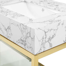 Load image into Gallery viewer, Kingsley 60&quot; Gold Stainless Steel Bathroom Vanity by Modway
