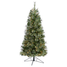 Load image into Gallery viewer, 5' Cashmere Slim Artificial Christmas Tree with 250 Warm White Lights

