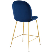 Load image into Gallery viewer, Scoop Gold Stainless Steel Leg Performance Velvet Counter Stool by Modway
