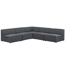 Load image into Gallery viewer, Mingle 5 Piece Upholstered Fabric Armless Sectional Sofa Set by Modway

