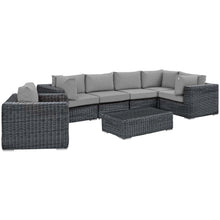 Load image into Gallery viewer, Summon 7 Piece Outdoor Patio Sunbrella¨ Sectional Set by Modway

