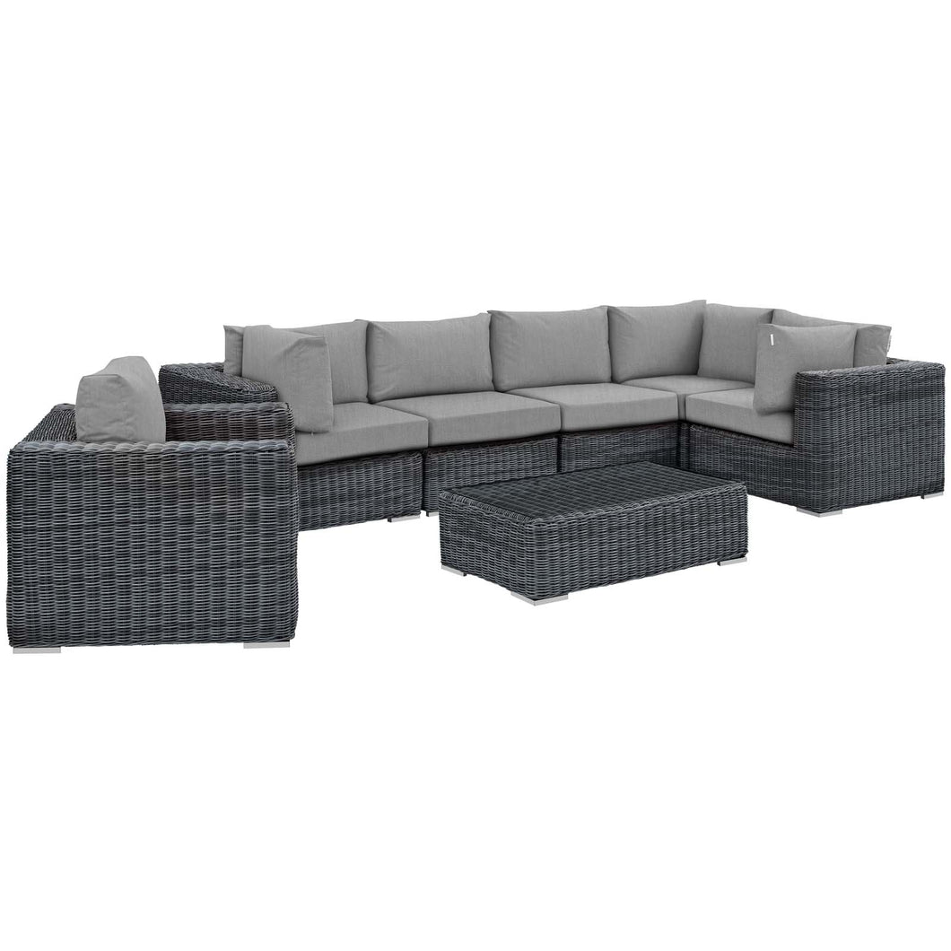 Summon 7 Piece Outdoor Patio Sunbrella¨ Sectional Set by Modway