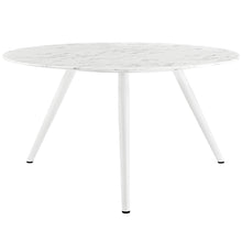 Load image into Gallery viewer, Lippa 54&quot; Round Faux Marble Dining Table with Tripod Base by Modway
