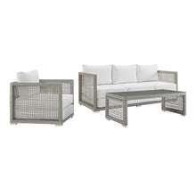 Load image into Gallery viewer, Aura 3 Piece Outdoor Patio Wicker Rattan Set by Modway
