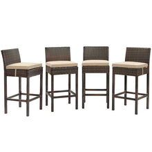 Load image into Gallery viewer, Conduit Outdoor Patio Wicker Rattan Bar Stool Set of 4 by Modway
