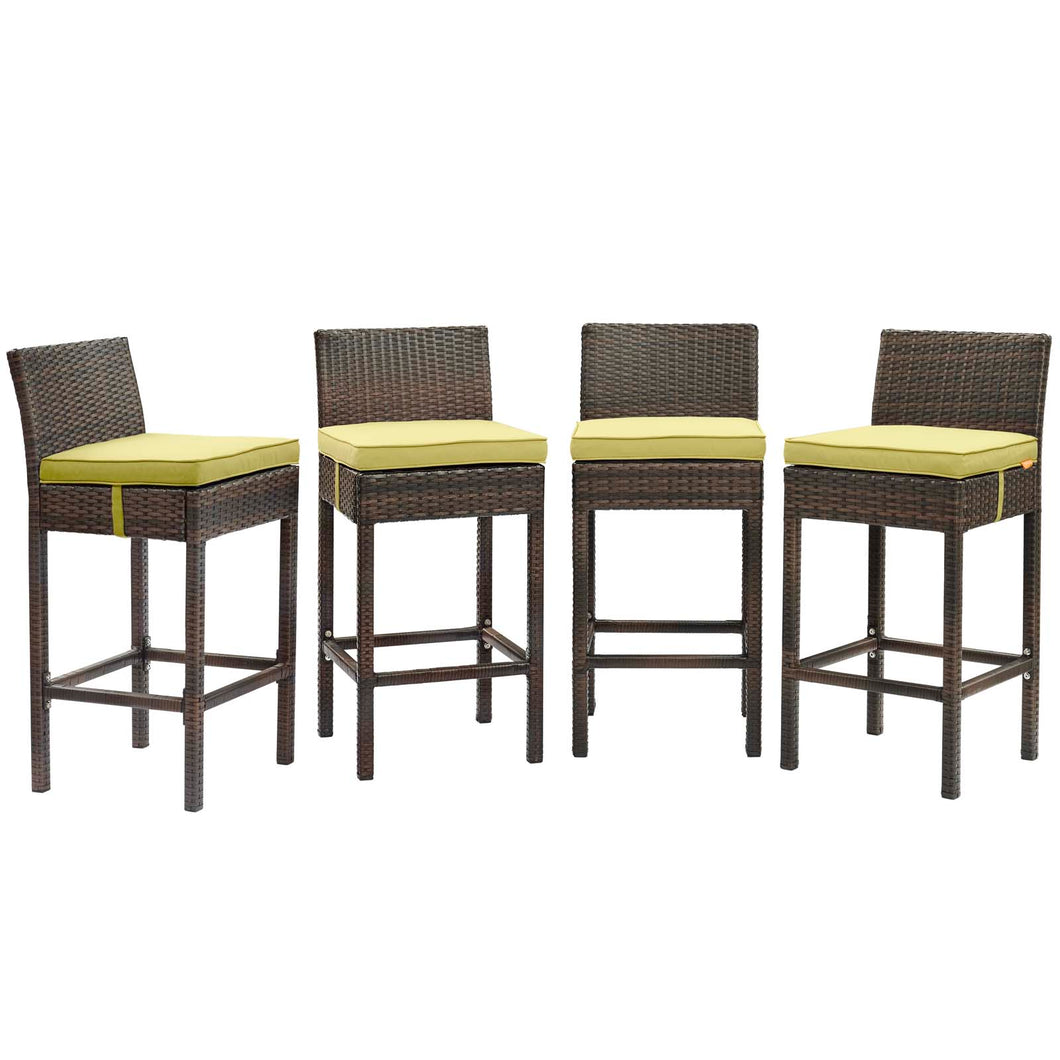 Conduit Outdoor Patio Wicker Rattan Bar Stool Set of 4 by Modway