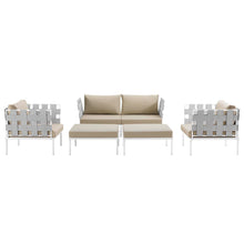 Load image into Gallery viewer, Harmony 5 Piece Outdoor Patio Aluminum Sectional Sofa Set by Modway
