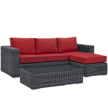 Load image into Gallery viewer, Summon 3 Piece Outdoor Patio Sunbrella¨ Sectional Set by Modway
