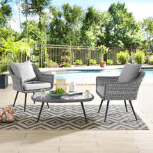 Load image into Gallery viewer, Endeavor 3 Piece Outdoor Patio Wicker Rattan Armchair and Coffee Table Set by Modway
