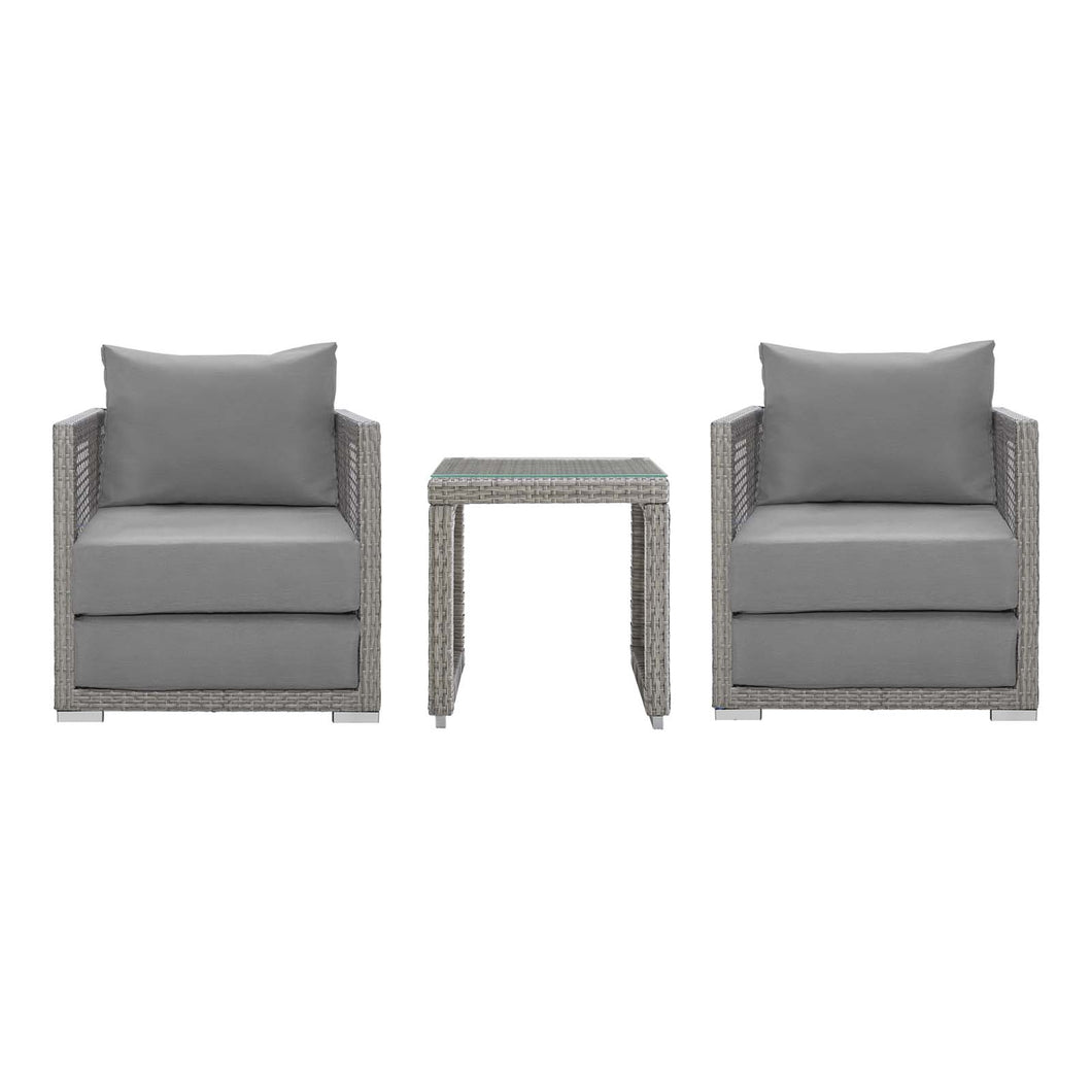 Aura 3 Piece Outdoor Patio Wicker Rattan Set by Modway